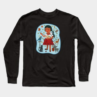 Frida Kahlo & Pets Long Sleeve T-Shirt